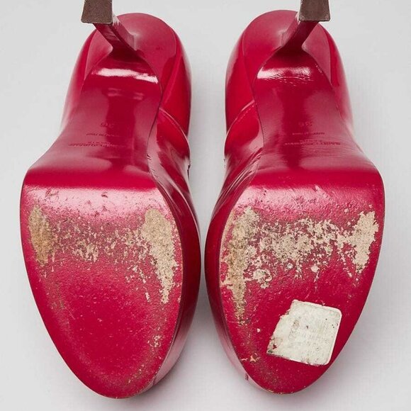 Yves Saint Laurent Pink Patent Leather Tribtoo Platform Pumps Size 5.5/36 - Picture 3 of 5